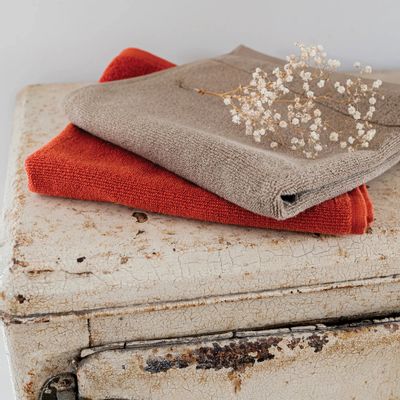 Ustensiles de cuisine - Essuie-mains oeillet Curl Tabac 50 x 50 - MAISON VIVARAISE - SDE VIVARAISE WINKLER