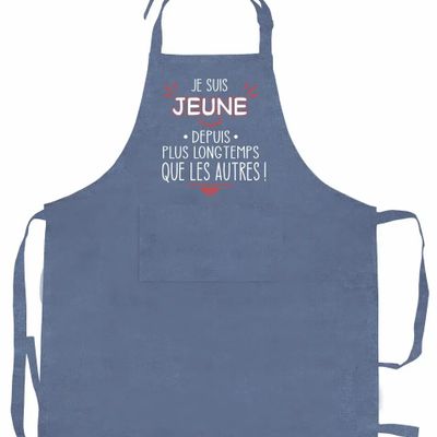 Tabliers de cuisine - Tablier de cuisine Je suis jeune Jeans 72 x 90 - MAISON VIVARAISE - SDE VIVARAISE WINKLER