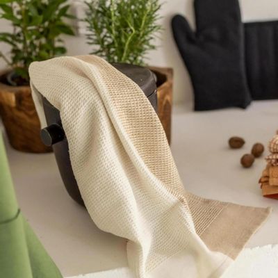 Torchons - Torchon nid d'abeilles Finn recyclé Sable 50 x 70 - MAISON VIVARAISE - SDE VIVARAISE WINKLER