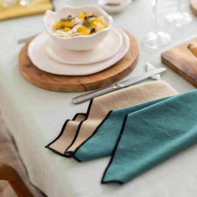 Napkins - Grace Recycled Table Napkin Camel 40 X 40 - MAISON VIVARAISE - SDE VIVARAISE WINKLER