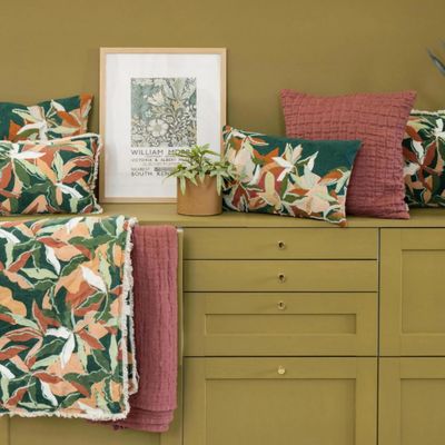 Fabric cushions - Embroidered Cushion Alina Pétrole 30 X 50 - MAISON VIVARAISE - SDE VIVARAISE WINKLER