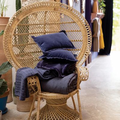 Linge de lit - Jeté de lit Michka Marine 220 x 240 - MAISON VIVARAISE - SDE VIVARAISE WINKLER