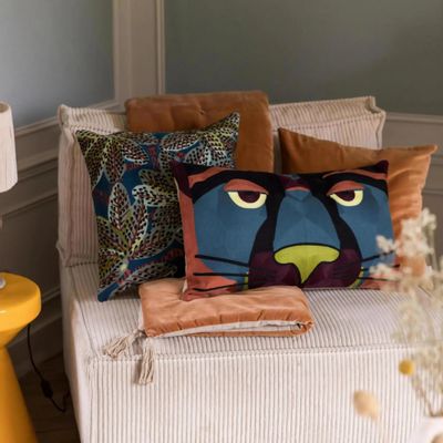 Cushions - Plain Cushion Elise Rouille 45 X 45 - MAISON VIVARAISE - SDE VIVARAISE WINKLER