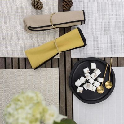 Table cloths - Canna Placemat Set Neige/Argent 33 X 45 - MAISON VIVARAISE - SDE VIVARAISE WINKLER