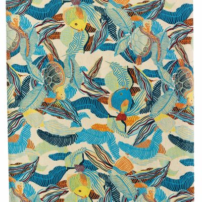 Linge de lit - Edredon imprimé Dori Lagon 85 x 200 - MAISON VIVARAISE - SDE VIVARAISE WINKLER
