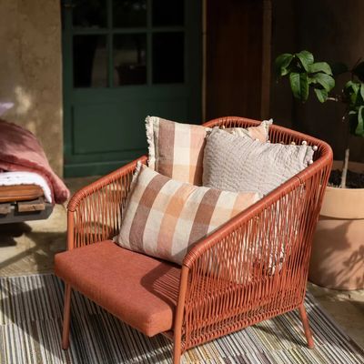 Cushions - Kate Printed Cushion Terracotta 30 X 50 - MAISON VIVARAISE - SDE VIVARAISE WINKLER