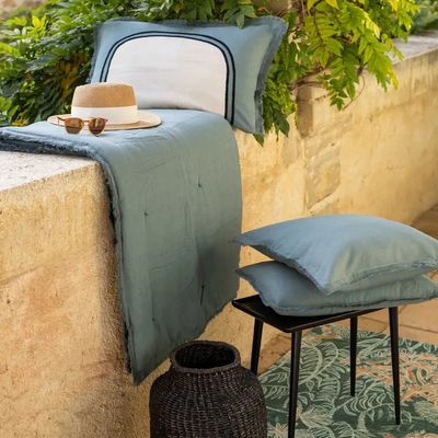 Plaids - Plaid uni Laly Prusse 135 x 200 - MAISON VIVARAISE - SDE VIVARAISE WINKLER