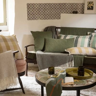 Bed linens - Maia Recycled Throw Eucalyptus 180 X 260 - MAISON VIVARAISE - SDE VIVARAISE WINKLER