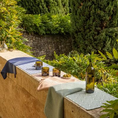 Nappes - Set de table enduit Citrus recyclé Cobalt 33 x 48 - MAISON VIVARAISE - SDE VIVARAISE WINKLER