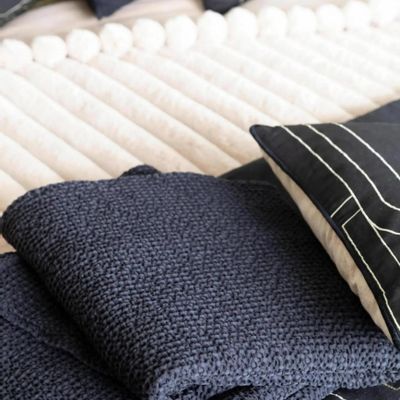 Bed linens - Recycled Throw Maia Caviar 260 X 260 - MAISON VIVARAISE - SDE VIVARAISE WINKLER