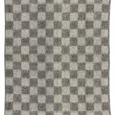 Throw blankets - Recycled Checkered Throw Isabel Ardoise 130 X 160 - MAISON VIVARAISE - SDE VIVARAISE WINKLER