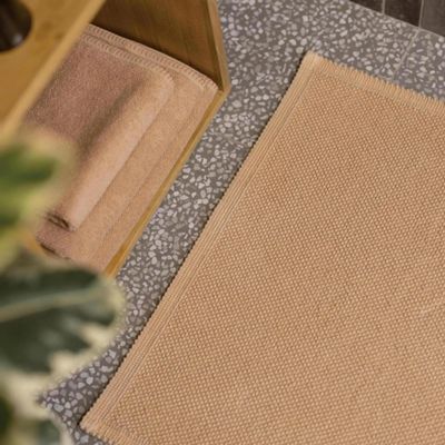Autres linges de bain - Tapis de bain uni Etia Latte 54 x 110 - MAISON VIVARAISE - SDE VIVARAISE WINKLER