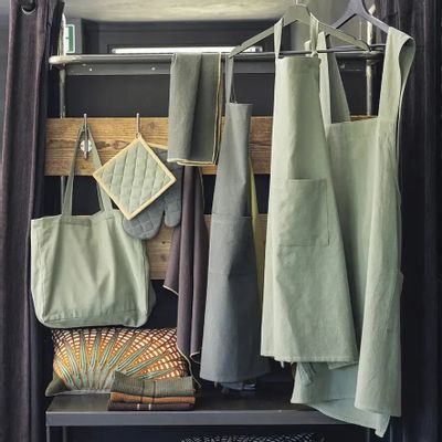 Maniques - Lot gant de cuisine/manique recyclé Grace Matcha 15 x 32 - MAISON VIVARAISE - SDE VIVARAISE WINKLER