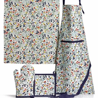 Aprons - Recycled kitchen apron with pocket Greta Multico 72 X 85 - MAISON VIVARAISE - SDE VIVARAISE WINKLER