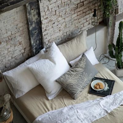 Bed linens - Zeff Fitted Sheet Naturel 160 X 200 X 30 - MAISON VIVARAISE - SDE VIVARAISE WINKLER