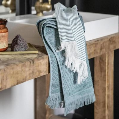 Bath towels - Zoé Bath Towel Vert de gris 70 X 140 - MAISON VIVARAISE - SDE VIVARAISE WINKLER