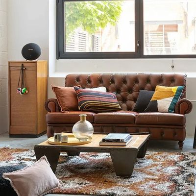 Coussins - Coussin uni Fara Caramel 45 x 45 - MAISON VIVARAISE - SDE VIVARAISE WINKLER