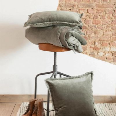 Linge de lit - Jeté uni Fara Thym 240 x 260 - MAISON VIVARAISE - SDE VIVARAISE WINKLER