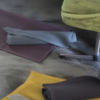 Autres linges de bain - Tapis de bain uni Etia Indigo 54 x 110 - MAISON VIVARAISE - SDE VIVARAISE WINKLER