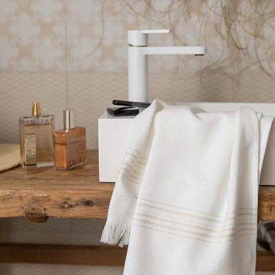 Linge de lit - Drap hammam Cancun Neige 90 x 180 - MAISON VIVARAISE - SDE VIVARAISE WINKLER
