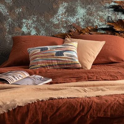 Linge de lit - Drap plat Zeff Caramel 240 x 300 - MAISON VIVARAISE - SDE VIVARAISE WINKLER