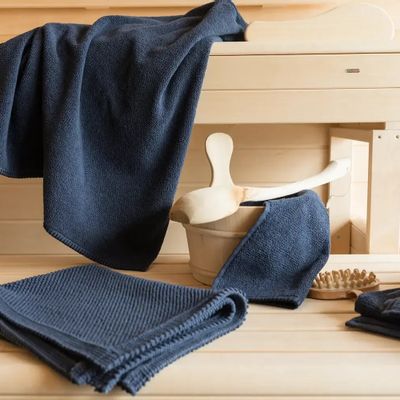 Bath towels - Bora Bath Towel Encre 90 X 150 - MAISON VIVARAISE - SDE VIVARAISE WINKLER