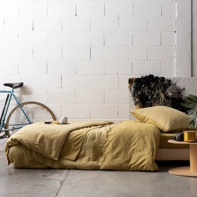 Bed linens - Linco Duvet Cover Gold 220 X 240 - MAISON VIVARAISE - SDE VIVARAISE WINKLER