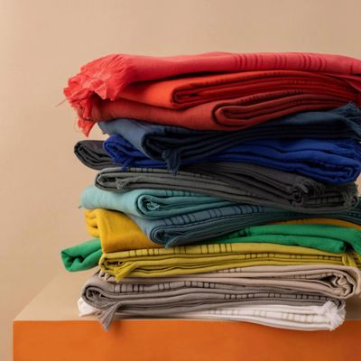 Linge de lit - Drap hammam Cancun Acier 90 x 180 - MAISON VIVARAISE - SDE VIVARAISE WINKLER