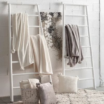 Throw blankets - Maxi throw Michka Neige 180 X 220 - MAISON VIVARAISE - SDE VIVARAISE WINKLER