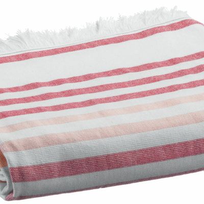 Linge de lit - Drap hammam recyclé Samoa Brique 100 x 200 - MAISON VIVARAISE - SDE VIVARAISE WINKLER
