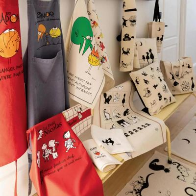 Dish towels - Dubout Chats farandole Tea Towel Écru 48 X 72 - MAISON VIVARAISE - SDE VIVARAISE WINKLER