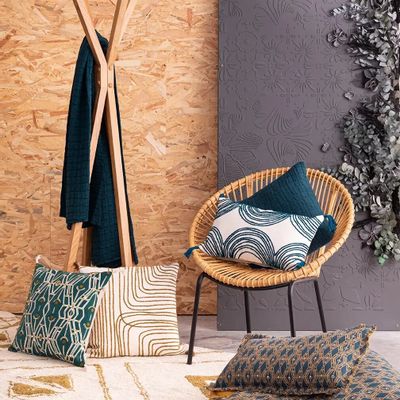 Linge de lit - Jeté de lit Swami Pétrole 180 x 260 - MAISON VIVARAISE - SDE VIVARAISE WINKLER