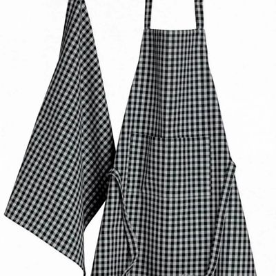Dish towels - Recycled Tea Towel Billie Noir/Gris 50 X 70 - MAISON VIVARAISE - SDE VIVARAISE WINKLER