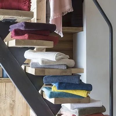 Bath towels - Guest Towel Bora Acier 30 X 50 - MAISON VIVARAISE - SDE VIVARAISE WINKLER