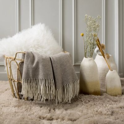 Throw blankets - Carina Throw Blanket Naturel 130 X 190 - MAISON VIVARAISE - SDE VIVARAISE WINKLER