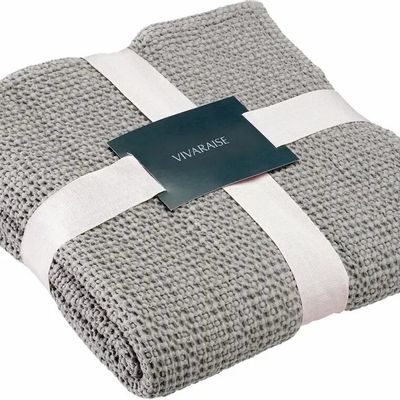 Linge de lit - Jeté recyclé Maia Navy 260 x 260 - MAISON VIVARAISE - SDE VIVARAISE WINKLER
