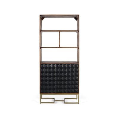 Bookshelves - Handcrafted mango wood bookcase with gilded legs - GINER Y COLOMER