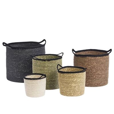 Decorative objects - Seagrass baskets w/ handles - MADAM STOLTZ