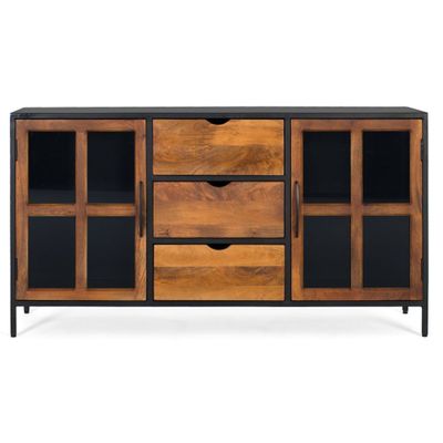 Buffets - Buffet avec 3 tiroirs et 2 portes avec portes vitrées - GINER Y COLOMER