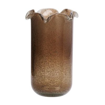 Vases - Frosted Glass Vase, Brown - MADAM STOLTZ