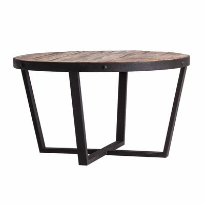 Coffee tables - Coffee table in recycled pine wood off brown distressed colour in 80x - VICAL