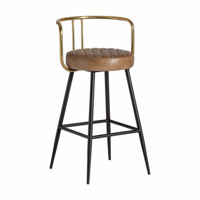 Tabourets - Tabouret en fer couleur marron cassé de 51x50x89 cm - VICAL