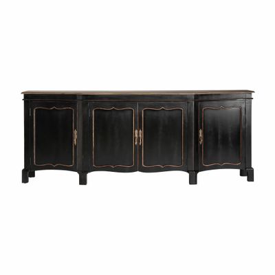 Sideboards - Sideboard in mango wood off black colour in 220x50x87 cm - VICAL