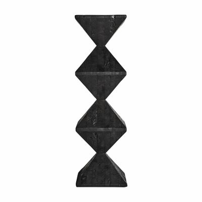 Other tables - Pedestal in recycled pine wood off black colour in 34x34x116 cm - VICAL