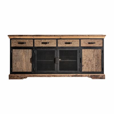 Buffets - Buffet en fer couleur noir cassé de 200x47x91 cm - VICAL