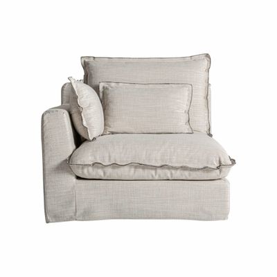 Canapés - Module canapé d'angle en polyester couleur blanc cassé en 96x108x94 cm - VICAL