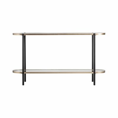 Console table - Console table in iron off black/gold colour in 150x36x82 cm - VICAL