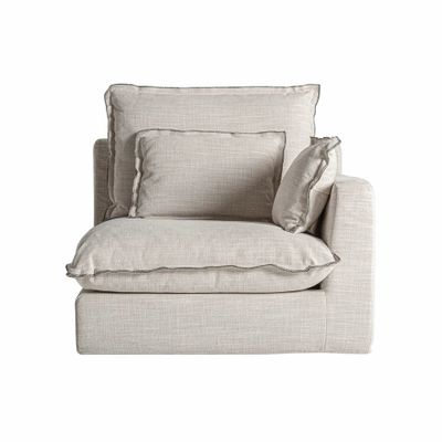 Canapés - Module canapé d'angle en polyester couleur blanc cassé en 96x108x94 cm - VICAL