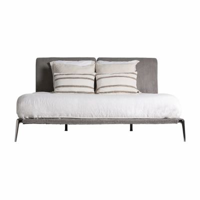 Beds - Bed in fabric off grey dark colour in 227x186x102 cm - VICAL