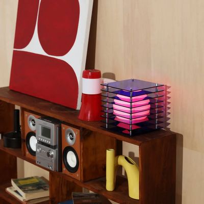 Desk lamps - LOP lamp small square in blue acrylic - BANG